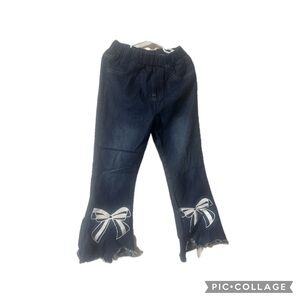Kids Denim Jeans with Bow Accents